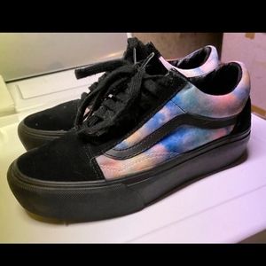 Platform vans tie dye old skool shoes W6